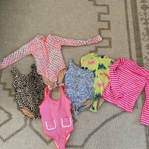 Lot of 6 Crewcuts, Tea, Jacadi Kids Rashguards and Swimsuits